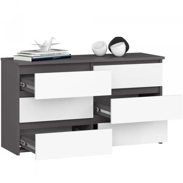 Ak furniture Komoda CL6 100 cm grafitovo šedá/biela