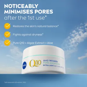 NIVEA Q10 Anti-Wrinkle ľahký denný krém proti vráskam SPF 15 50 ml