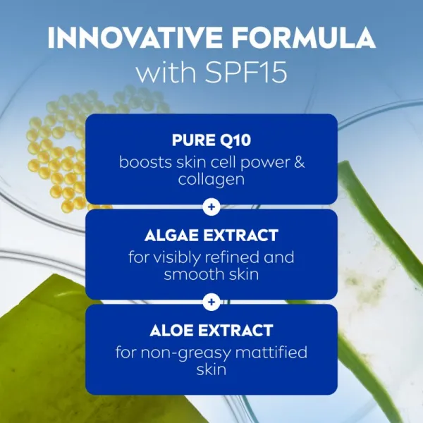 NIVEA Q10 Anti-Wrinkle ľahký denný krém proti vráskam SPF 15 50 ml