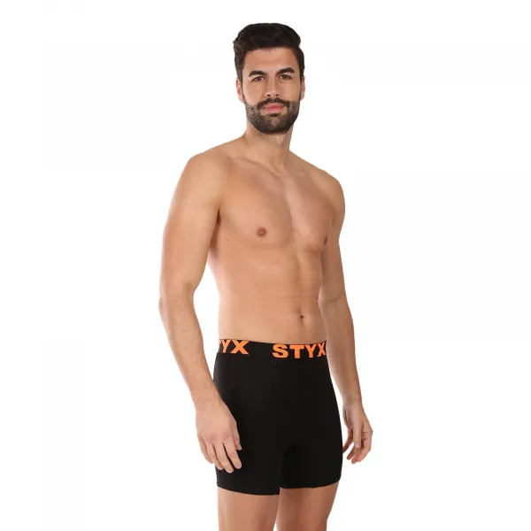 Pánske boxerky Styx long športová guma čierne (UN5960) M, trenky
