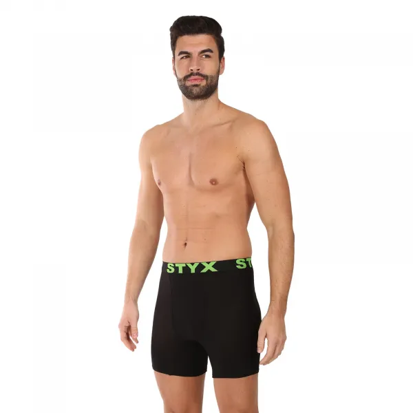 Pánske boxerky Styx long športová guma čierne (UN2960) S, trenky