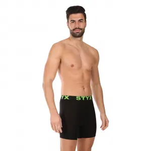 Pánske boxerky Styx long športová guma čierne (UN2960) S, trenky