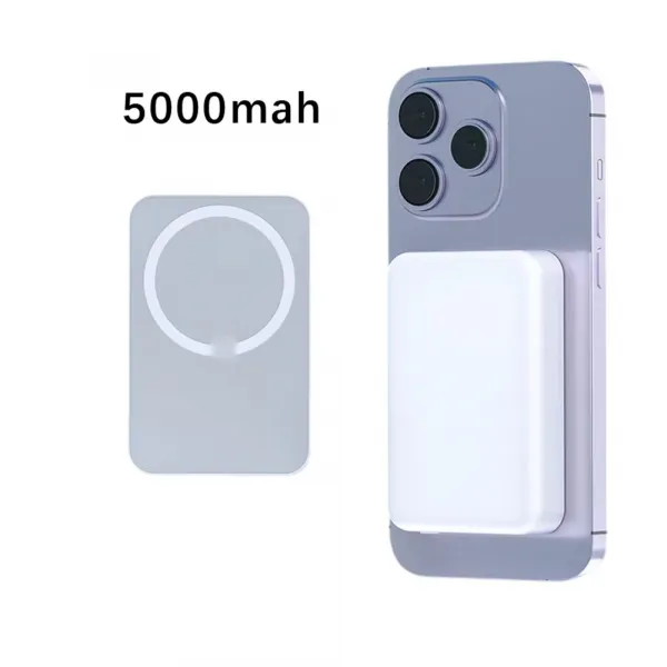 Magsafe bezdrôtová powerbanka s Lightning vstupom, 5000mAh, 15W, čierna