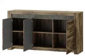 Szynaka Komoda Belveder 45 158 cm s LED osvetlením dub Stirling