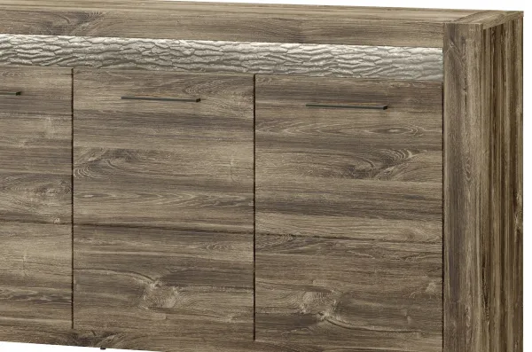 Szynaka Komoda Belveder 45 158 cm s LED osvetlením dub Stirling