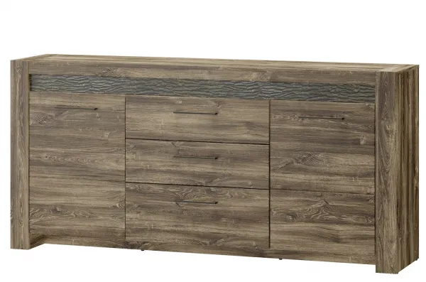 Szynaka Komoda Belveder 46 178 cm s LED osvetlením dub Stirling