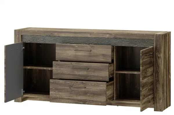 Szynaka Komoda Belveder 46 178 cm s LED osvetlením dub Stirling