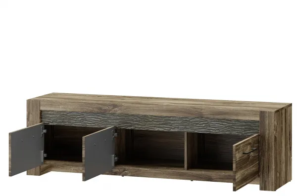 Szynaka Televízny stolík Belveder 25 158 cm s LED osvetlením dub Stirling