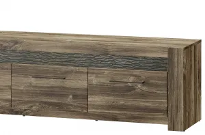 Szynaka Televízny stolík Belveder 25 158 cm s LED osvetlením dub Stirling