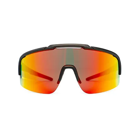 HORSEFEATHERS Cyklistické okuliare Recoil - matt black/mirror red BLACK