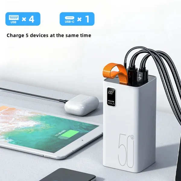 Powerbanka 50000mAh, PD 22,5 W, QC3.0, biela