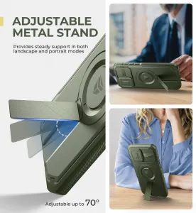 Dexnor MagSafe Kickstand Camprotector obal iPhone 16, zelený