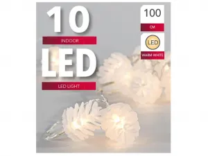 HIT Svetelná reťaz s časovačom 10LED šišky 100cm