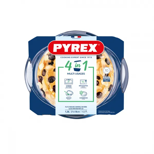 Sklenená zapekacia misa PYREX s vekom Ø18cm/1,3l