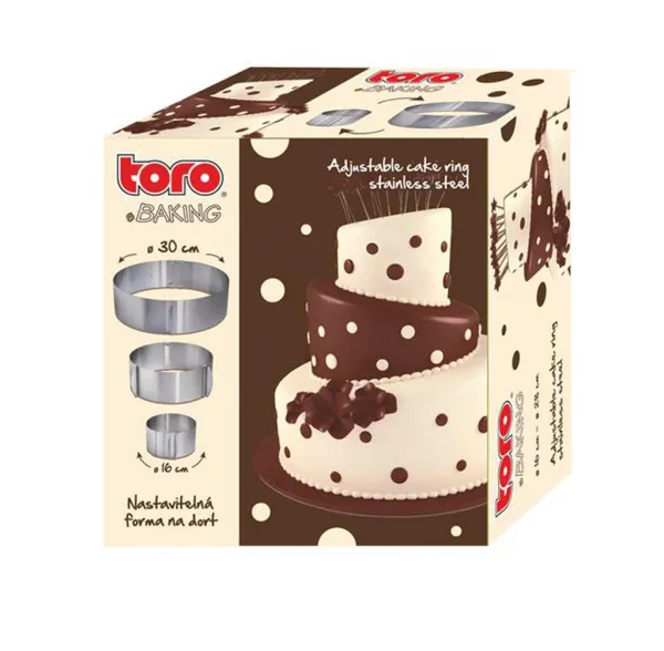 Nastaviteľná nerezová forma na tortu TORO 16 - 30cm