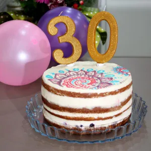 Tortová sviečka číslica "7" TORO zapichovacia 16cm zlatá