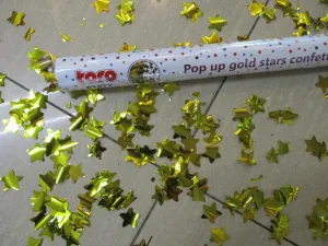 Vystreľovacie konfety TORO 60cm zlaté hviezdičky