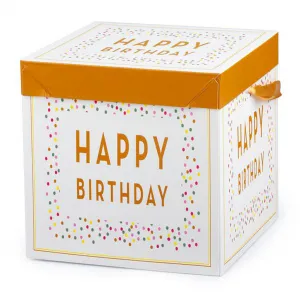 Darčeková krabička so stuhou TORO 15x15x15cm happy birthday