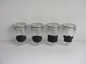 Sklenený pohár s patentným uzáverom TORO 230ml popisovateľný