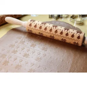 Drevený valček so vzorom TORO 19cm vločka