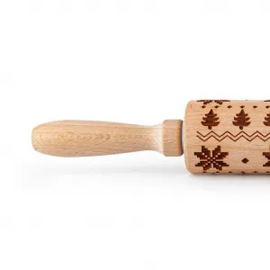 Drevený valček so vzorom TORO 19cm vločka