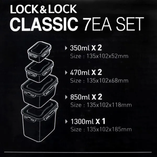 LOCKNLOCK Dóza na potraviny Lock, set 7 ks