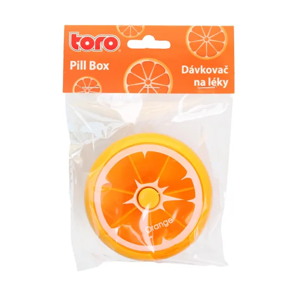 Dávkovač na lieky TORO 7 dní pomaranč