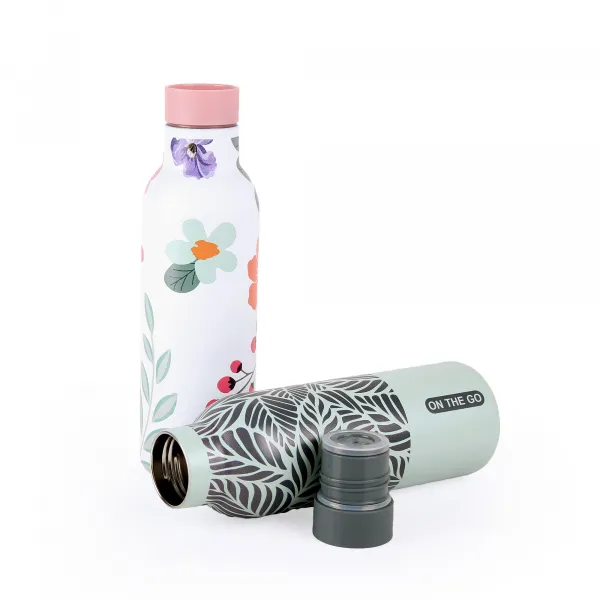 Nerezová termoska so stop ventilom KITCHISIMO 480ml sivá