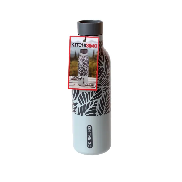 Nerezová termoska so stop ventilom KITCHISIMO 480ml sivá