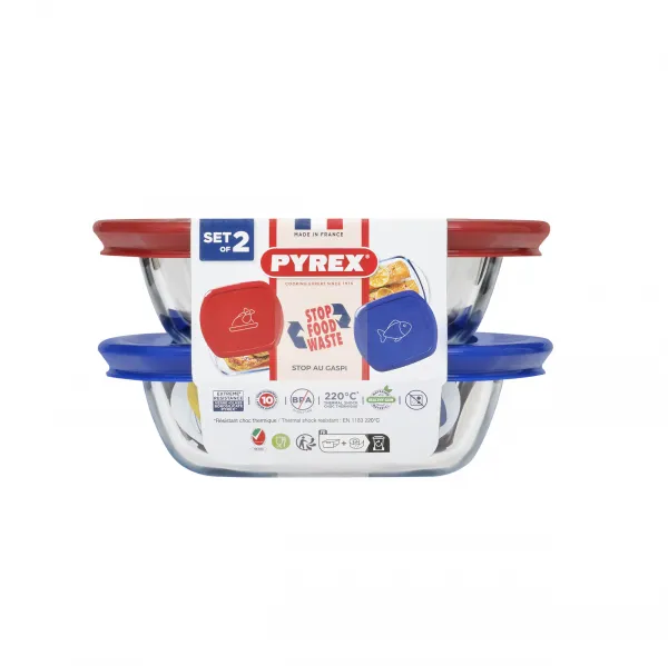 Sada sklenených dóz s viečkom PYREX 2x300ml