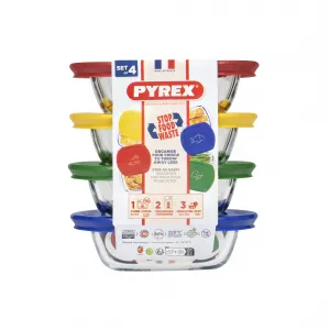 Sada sklenených dóz s viečkom PYREX 4x300ml