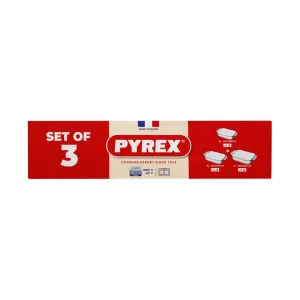 Súprava sklenených pekáčov PYREX 3ks 2000ml, 3000ml a 4000ml