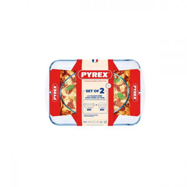 Súprava sklenených pekáčov PYREX 2ks 2200ml a 3700ml