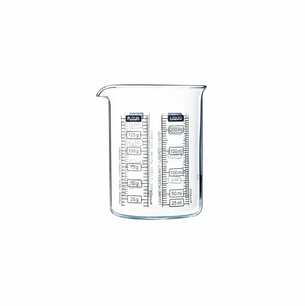 Sklenená odmerka s lievikom PYREX 250ml