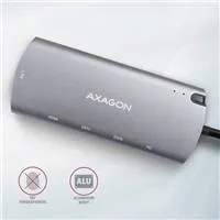 AXAGON HMC-6M2, USB 3.rozbočovač 2 Gen 1, 2x USB-A, HDMI, RJ-45 GLAN, SATA M.2 sloty, PD 100 W, kábel USB-C 18 cm