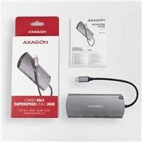 AXAGON HMC-6M2, USB 3.rozbočovač 2 Gen 1, 2x USB-A, HDMI, RJ-45 GLAN, SATA M.2 sloty, PD 100 W, kábel USB-C 18 cm