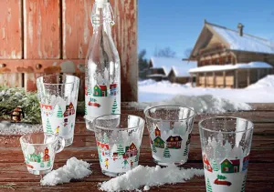 Sklenený hrnček CERVE Nadia 310ml SNOW VILLAGE