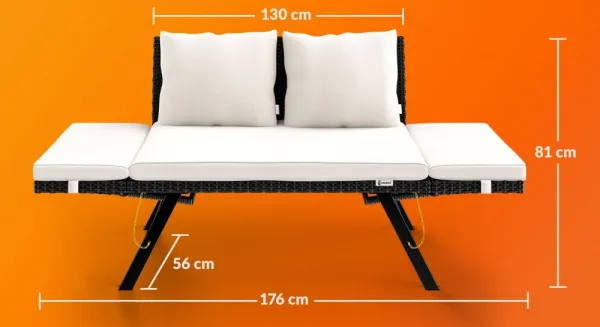 Záhradná pohovka polohovacia D9599 Dekorhome