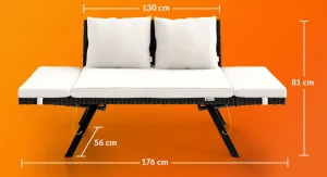 Záhradná pohovka polohovacia D9599 Dekorhome