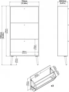 Tvilum Botník Boazy 70 cm bílý