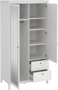 FALCO Šatníková skriňa Realty 102 cm so zrkadlom biela