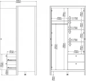 FALCO Šatníková skriňa Realty 102 cm so zrkadlom biela