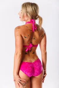 GoldBee Zamatové Plavky Nohavičky Neon Pink Barva: Neon Pink, Velikost: S