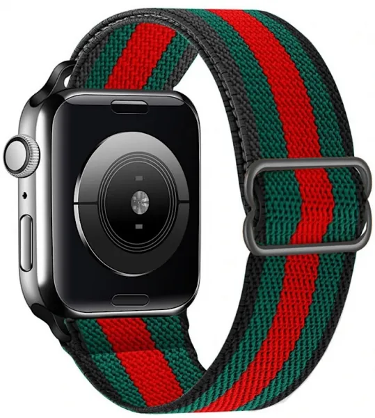 Innocent Sport Fit Apple Watch Band 44/45/46/49mm - Green/Red Stripe
