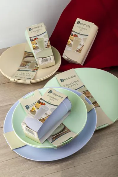 PROCOS Plastový téglik DECORATA 280ml béžový 2ks