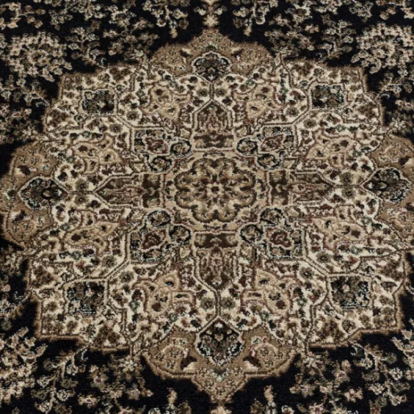 Koberec Kashmir Ornament, čierny / béžový