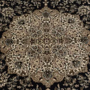 Koberec Kashmir Ornament, čierny / béžový