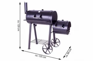 Garthen 62836 Záhradný gril s udiarňou XL - 120 x 55 cm