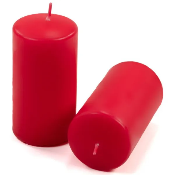 Sada stĺpových sviečok, 11,5 cm, Ø 6 cm, červená, 6 ks