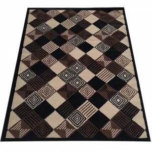 KoberecAlfasoštvorcovýmgeometrickýmvzorom-hnedýŠírka:180cm|Dĺžka:250cm68288_124278